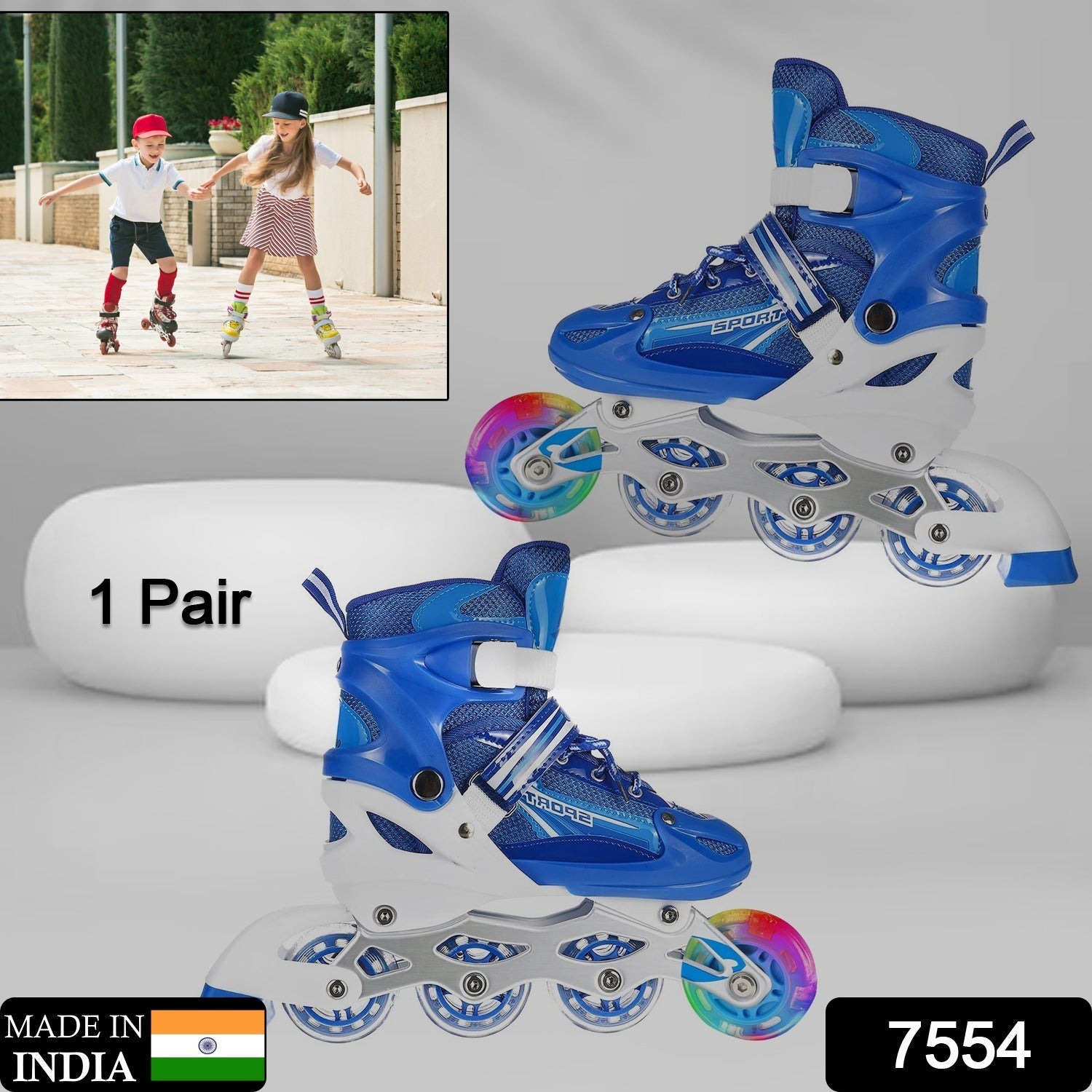 7554 Inline Skates With Led Flashing Light Wheel With Adjustable Length Skate Premium High Quality Skates Pair 7554 Inline Skates With Led Flashing Light Wheel With Adjustable Length Skate Premium High Quality Skates Pair